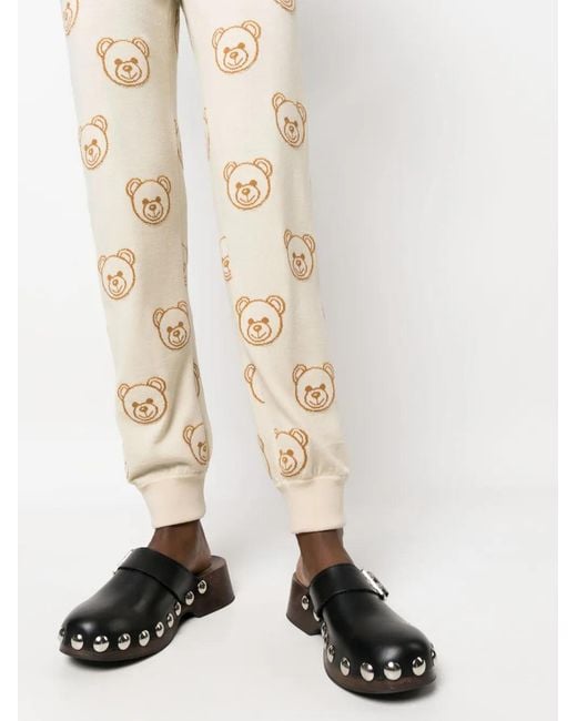 Moschino Natural Teddy Bear-Print Track Pants
