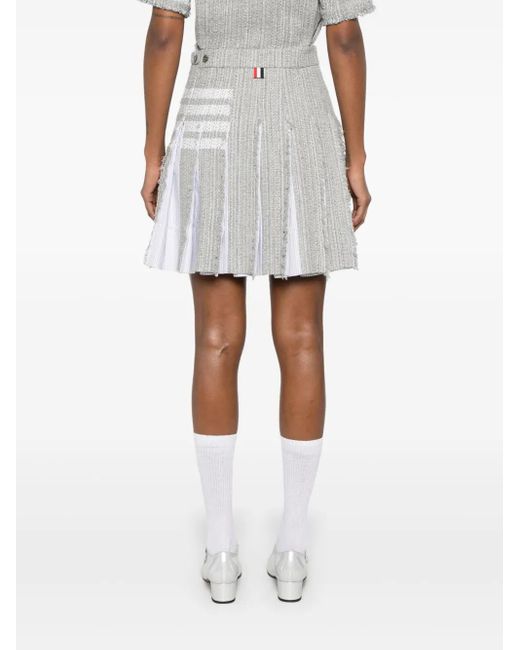 Thom Browne White 4Bar Cotton Blend Skirt