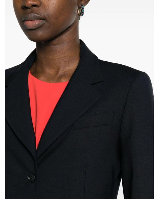P.A.R.O.S.H. Black Notched-lapels Single-breasted Blazer