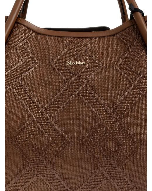 Max Mara Brown Marine Tote Bag