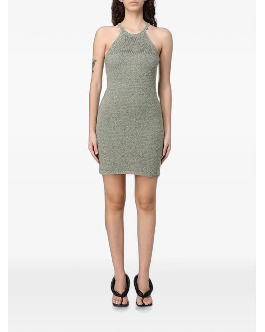 Emporio Armani Green Mini Halterneck Knit Dress