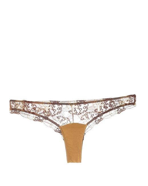IHUOMA White Divine Feminine Embroidery Briefs
