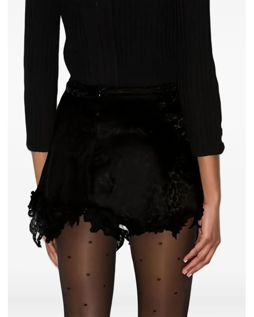 Isabel Marant Black Reana Lace-Trimmed Skirt