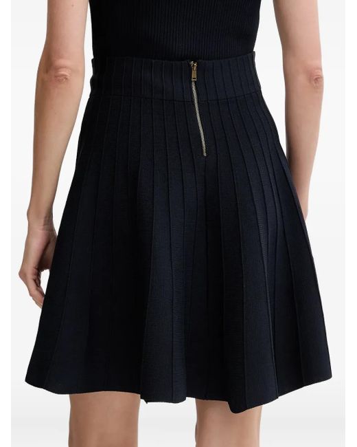 Guess Black Button-Detailed Pleated Skirt