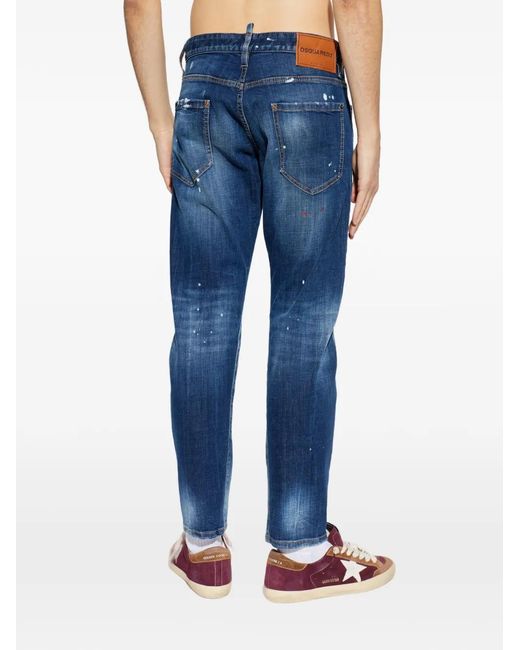 Jeans Con Effetto Vissuto di DSquared² in Blue da Uomo