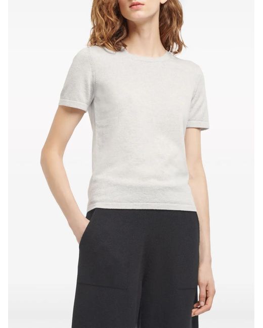 Barrie White Fine-Knit Crew-Neck T-Shirt