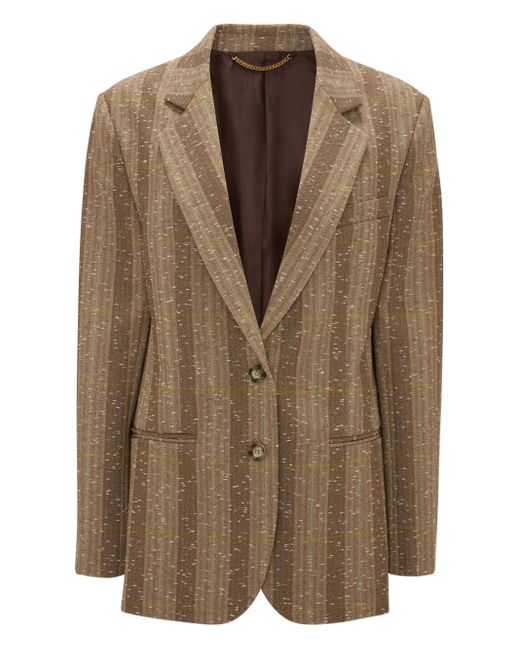 Giacca Sartoriale A Quadri di Victoria Beckham in Brown