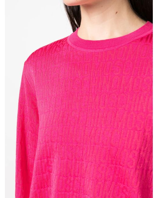 Moschino Trui Met Logo Jacquard in het Pink