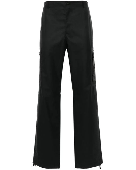 Moncler Black Logo-Patch Cargo Trousers for men