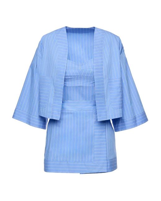Ana Radu Blue Stripe-Pattern Skirt (Set Of Three)