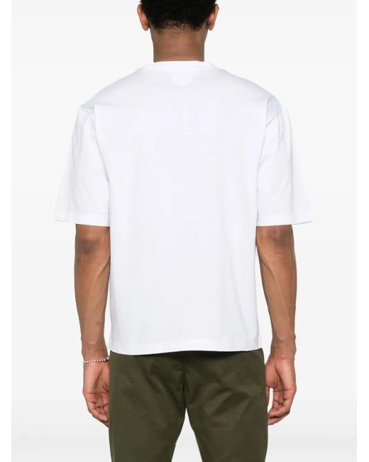 DSquared² White Logo-Print Cotton T-Shirt for men