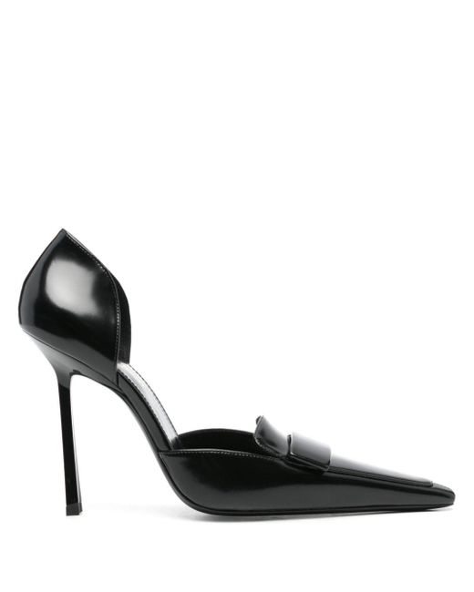 Saint Laurent Black 100mm Leather D'Orsay Pointed Pumps