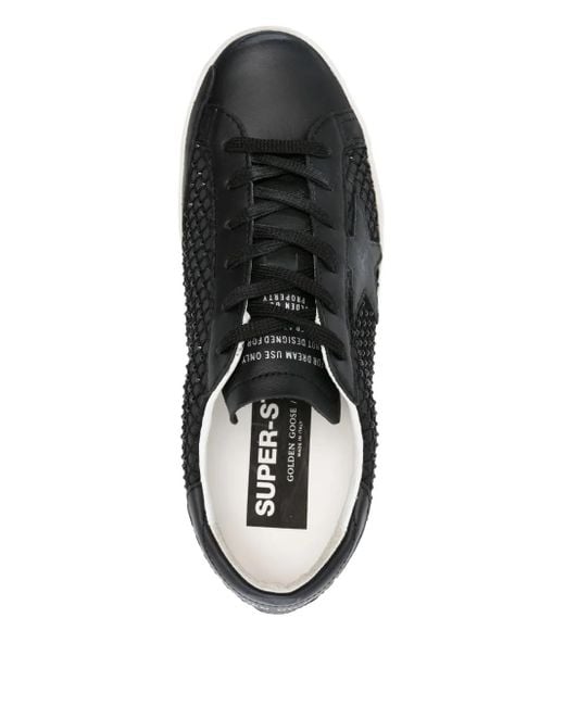 Golden Goose Deluxe Brand Black Super-star Beaded Leather Trainers