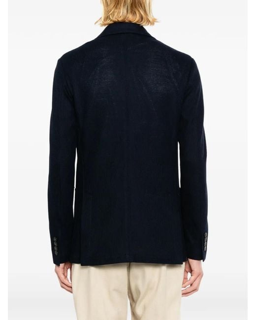 Canali Blue Single-Breasted Blazer for men