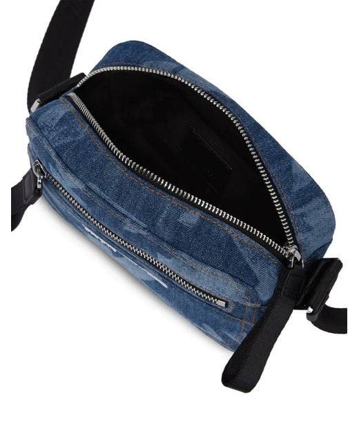 Karl Lagerfeld Blue Monogram Menssager Bag for men