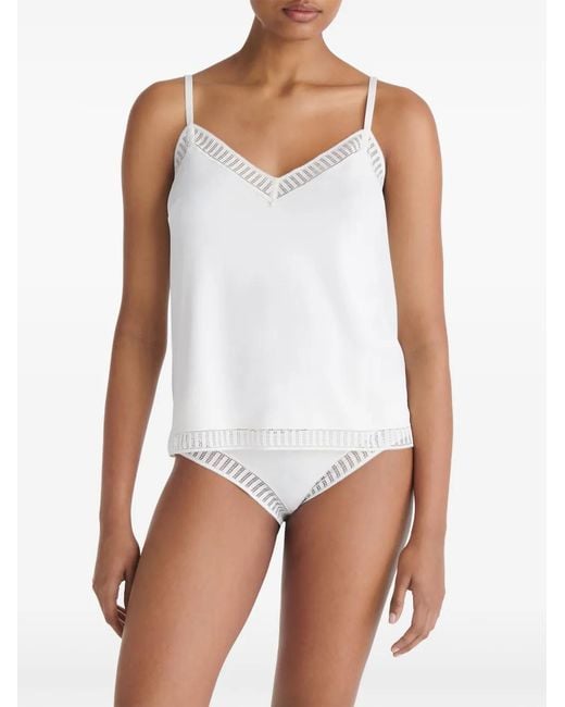 Eres White Sandra Graphic V-Neck Camisole