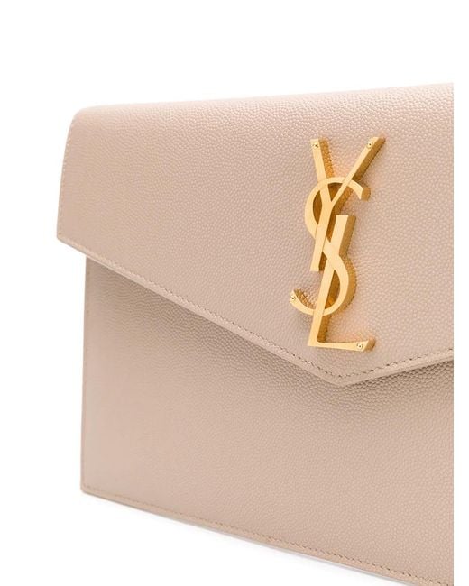 Saint Laurent Natural Uptown Envelope Clutch