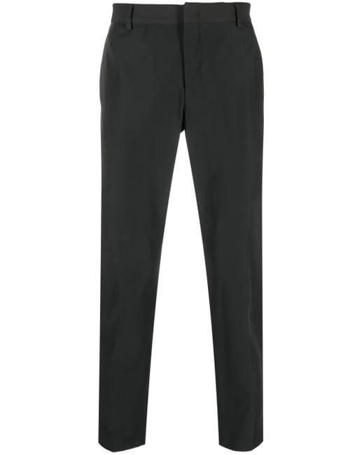 PT Torino Gray Concealed-Fastening Tapered Trousers for men