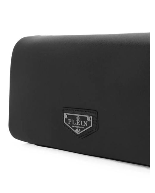 Philipp Plein Black Logo-Plaque Shoulder Bag