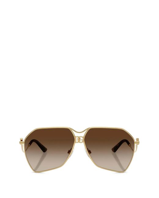 Dolce & Gabbana Metallic Logo-Detail Sunglasses