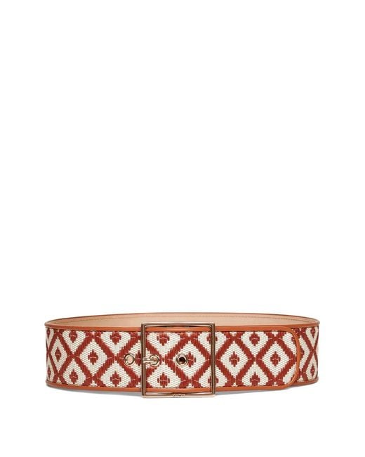 Max Mara White Raffia-Effect Wide Fabric Belt