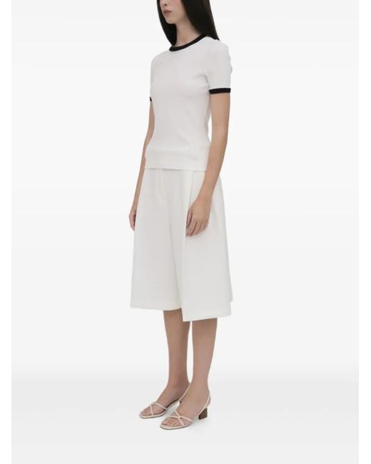 Rosetta Getty White Contrasting-Trim Short-Sleeve T-Shirt