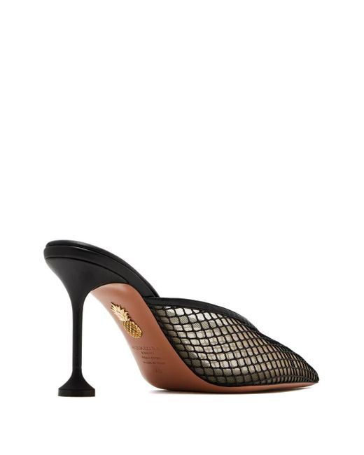 Aquazzura Black 85Mm Bisous Mesh Pumps