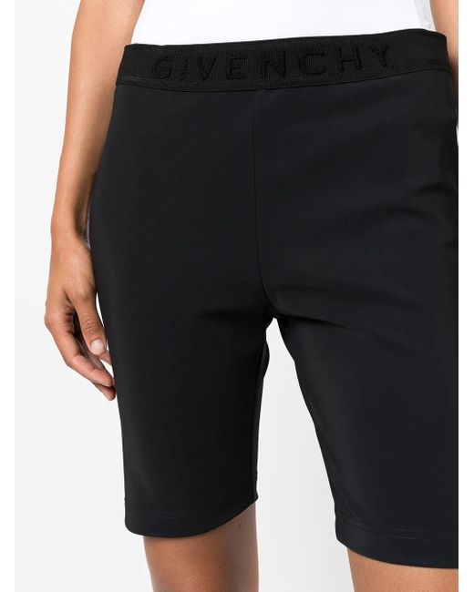 Givenchy Blue Logo-Waistband Biker Shorts
