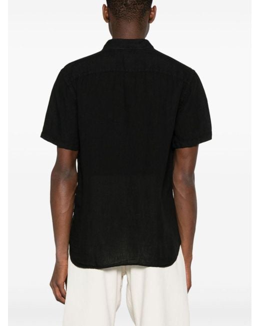 Camicia con colletto classico di 120% Lino in Black da Uomo