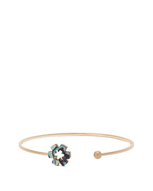 Tory Burch White Forget Me Not Open Cuff Bracelet