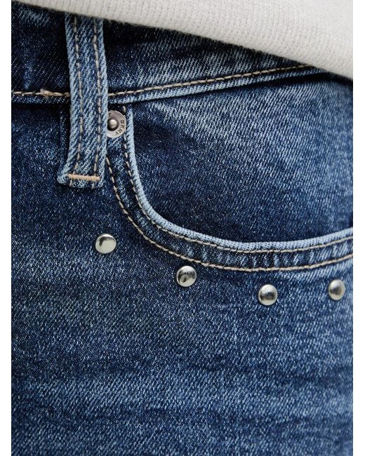 DKNY Blue Studded-Detail Jeans