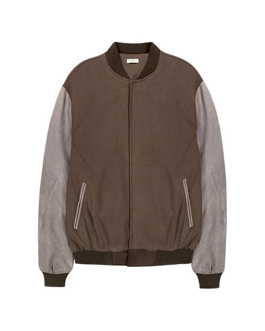 XLIM Brown Ep.8 02 Distressed Panelled Bomber Jacket for men