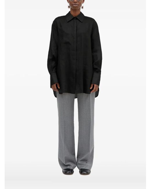 Mark Kenly Domino Tan Blouse Met Lange Mouwen in het Black