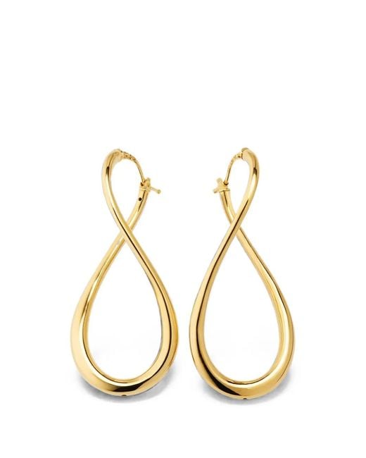 Lisa Nik Metallic Golden Dreams Curved Drop Earrings