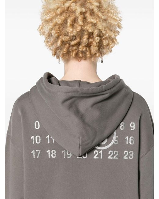 Felpa con stampa Numbers di MM6 by Maison Martin Margiela in Gray