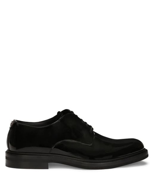 Dolce & Gabbana Black Patent Leather Derby Shoes for men