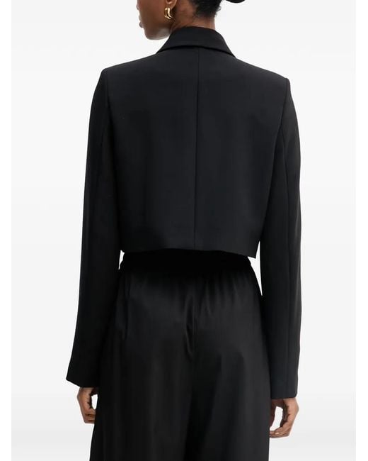 Morgan Black Button-Up Cropped Jacket