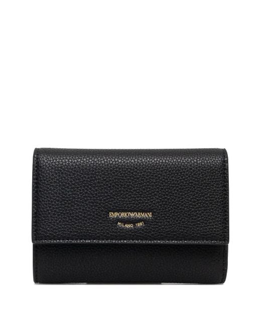 Cartera con sello del logo Emporio Armani de color Black