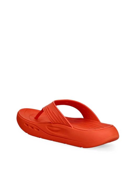 Oakley Red Studio Perforated Logo-Embossed Flip-Flops for men