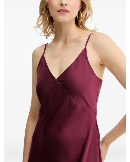 knee length dresses for ladies V-Neck Midi Slip