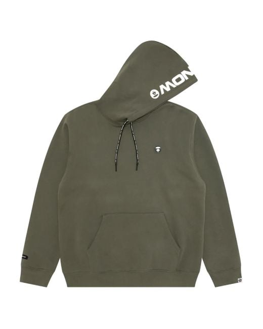 Aape By A Bathing Ape Green Logo-Print Hooded Sweatshirt for men