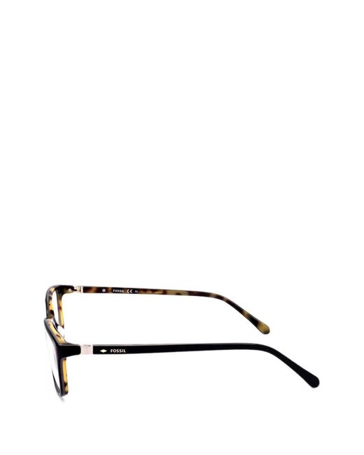 Fossil Black Rectangle-Frame Glasses