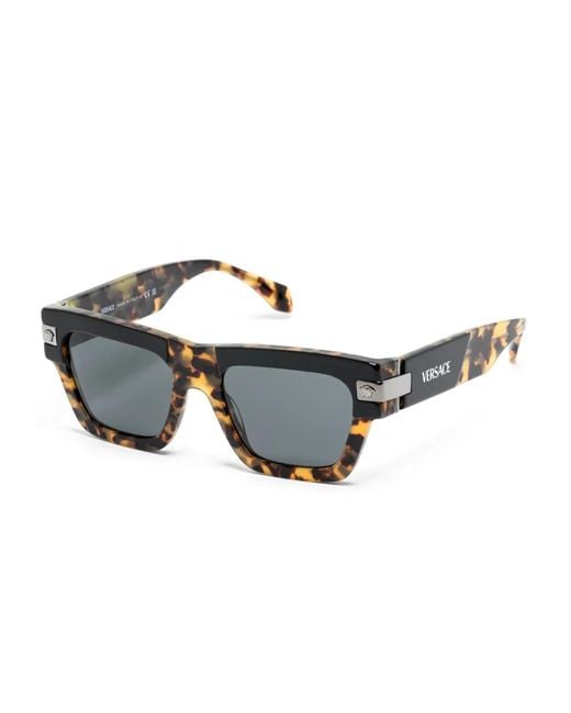 Versace Gray Medusa Head Square-Frame Sunglasses for men