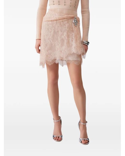 Liu Jo Pink Lace Mini Skirt