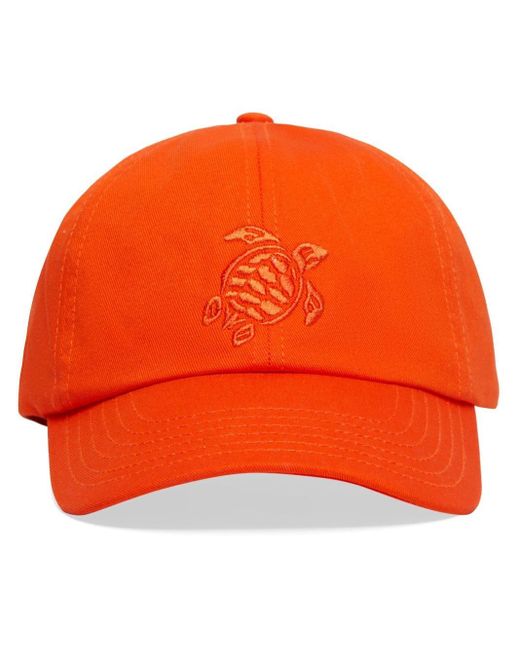Vilebrequin Orange Turtle-embroidered Cotton Cap