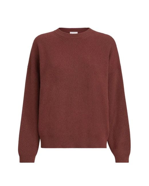Brunello Cucinelli Red Sparkling Cashmere Sweater