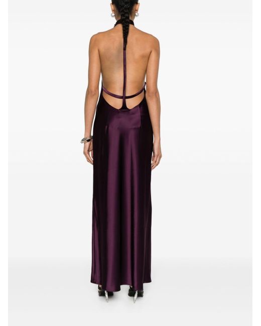 Ssheena Purple Adorabile Satin Dress