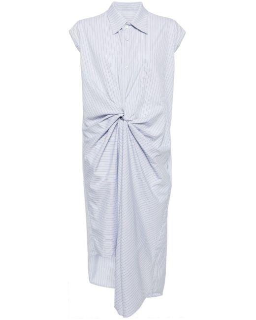 JNBY White Draped-design Cotton Dress