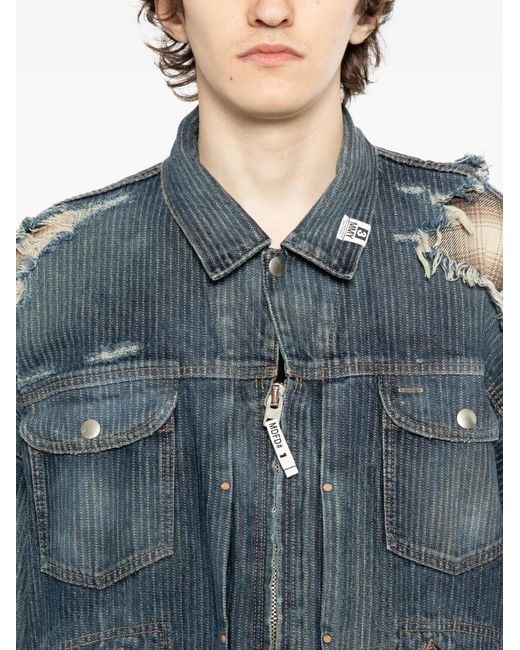 Maison Mihara Yasuhiro Blue Check Shirt Layered Jacket for men