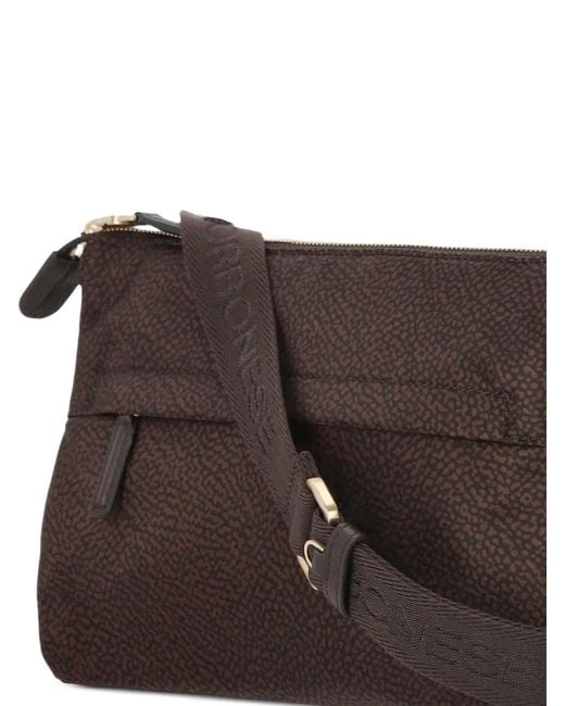 Borbonese Brown Schultertasche Mit Monogramm-Print